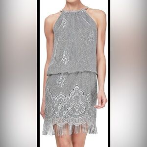 Ignite Evenings Silver Flapper Fringe Dress | 1920s Gatsby Inspired